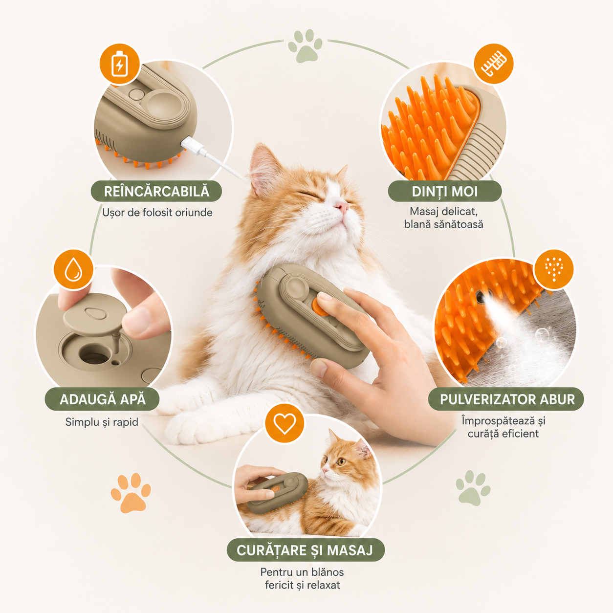 Perie Cu Abur Pentru Animale 1+1 GRATIS
