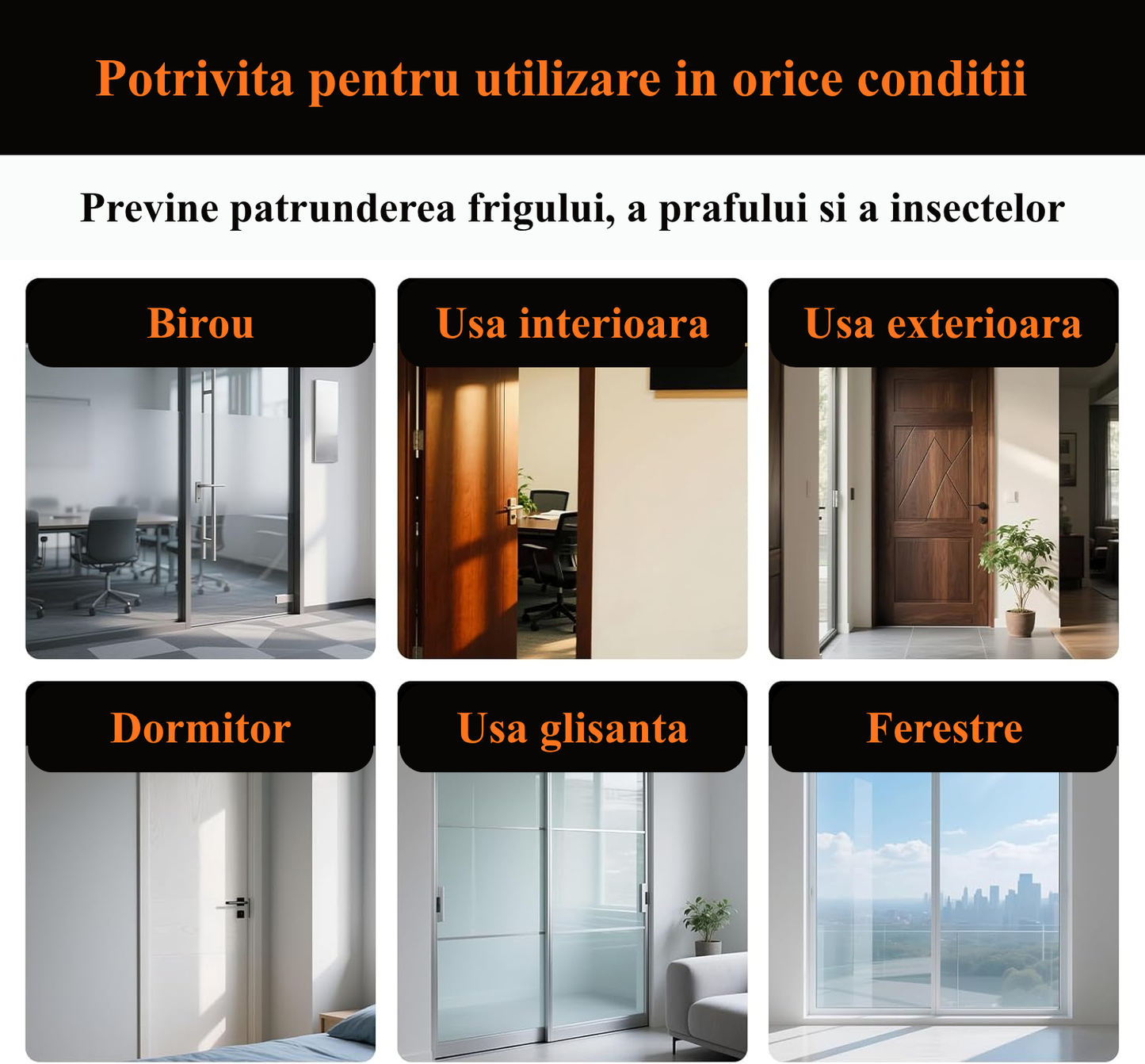 Set Banda Anti-Curent pentru Usi si Ferestre (1+1 GRATIS)