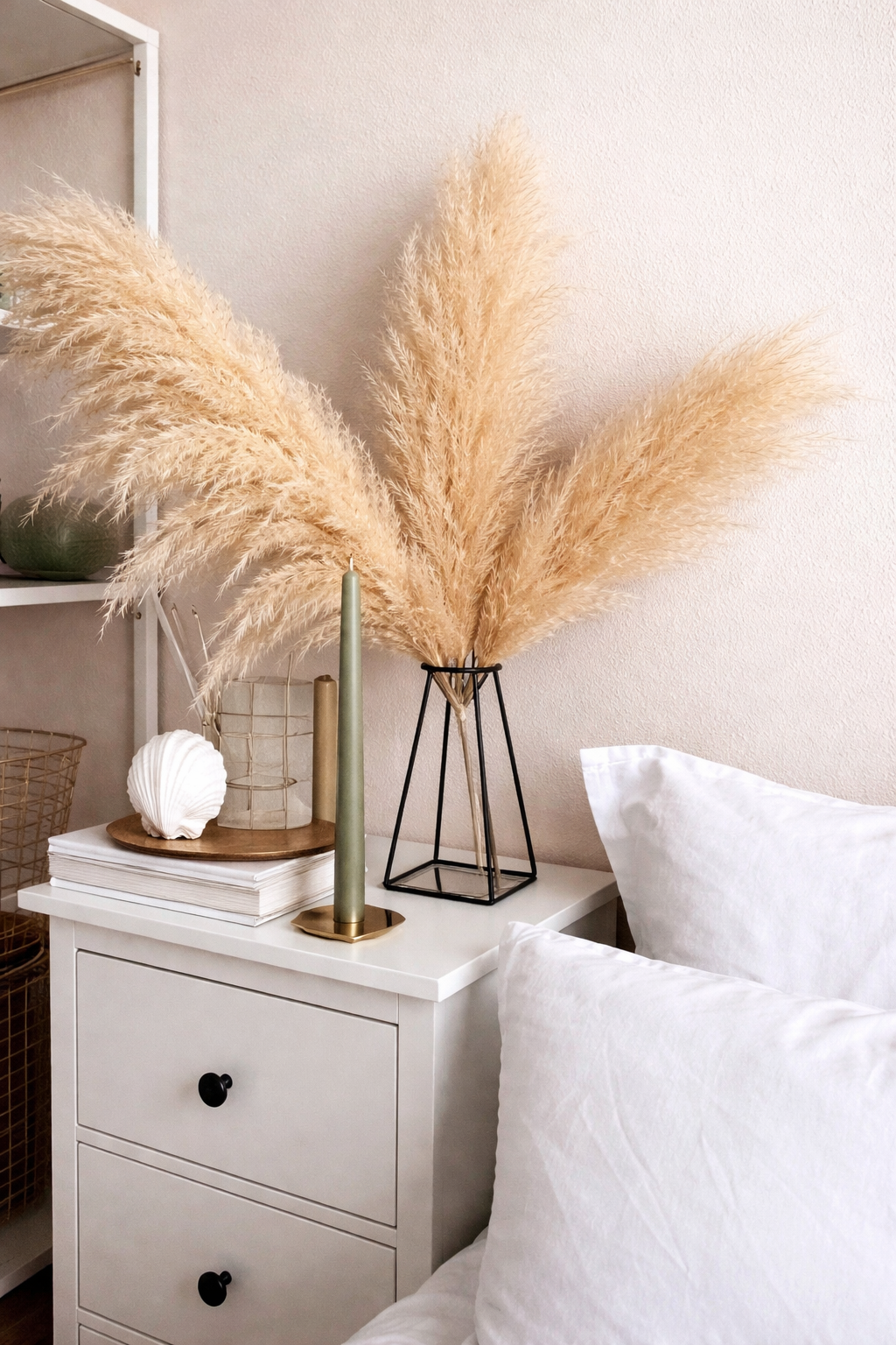 Large Pampas Grass uscat, calitate premium, pentru decoruri (+ O VAZǍ GRATUIT)
