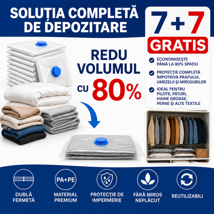 Saci de Vidat MARI – Pilote, Pături, Geci și Haine Voluminoase (Set 7+7 GRATIS)