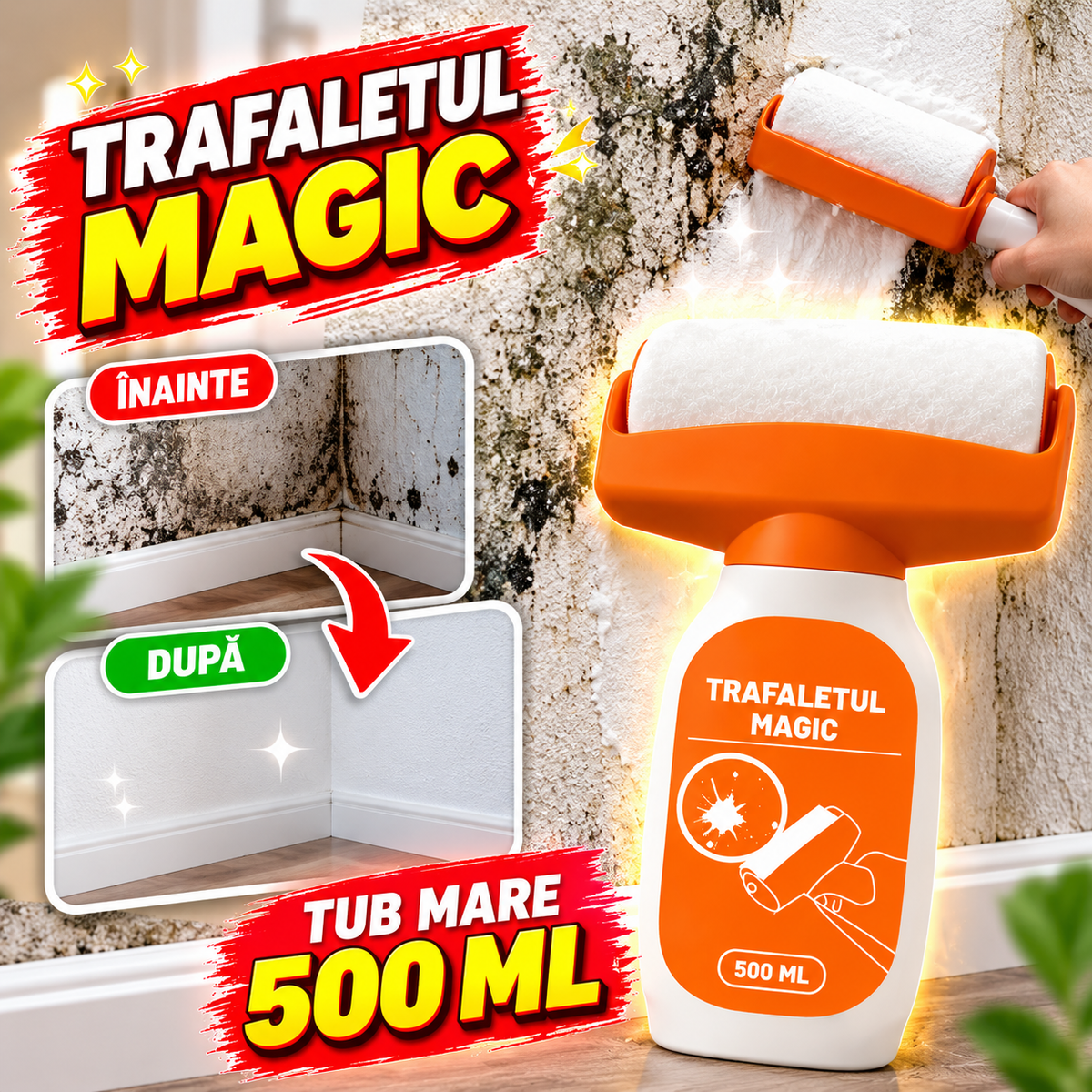 Trafalet cu rezervor, TUB MARE 500 ML, rezistent la apă și mucegai