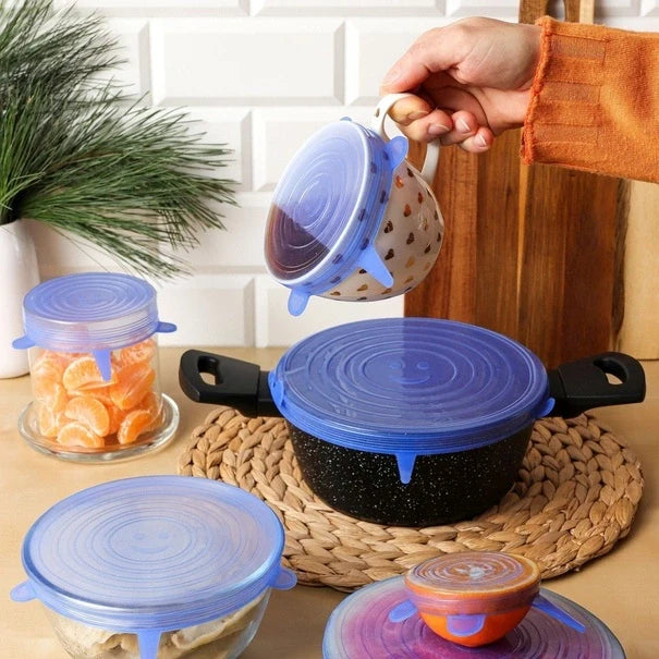Capace din Silicon pentru Oale, Boluri și Borcane (6+6 GRATIS)