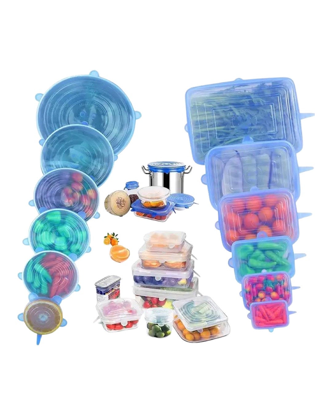 Capace din Silicon pentru Oale, Boluri și Borcane (6+6 GRATIS)